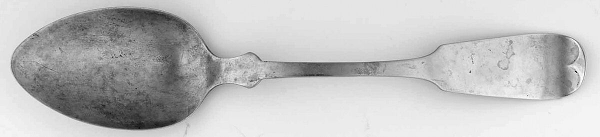 Coin Silver Flatware Tablespoon (Serving Spoon) by Hall & Elton-1