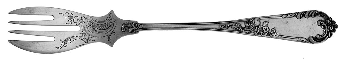HYO2 (Sterling) Individual Solid Fish Fork W/Bright Cut by H. Meyen & Co.(Germany)-1
