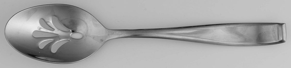 Bergen (Stainless) Pierced Tablespoon (Serving Spoon) by Hampton Silversmiths-1