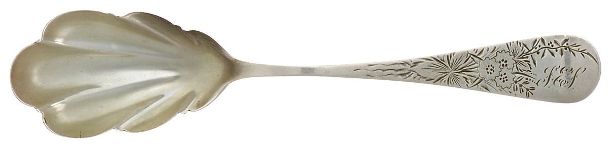HMD17 (Sterling) Monogram Sugar Shell Spoon by Hamilton & Diesinger-1