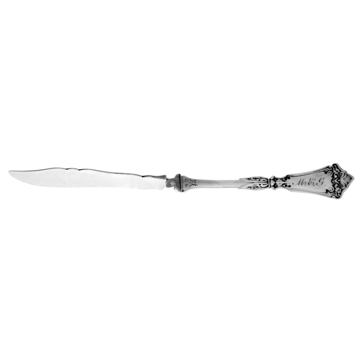 HKS11 (Sterling) Flat Twisted Handle Master Butter Knife by Hotchkiss & Schreuder-1