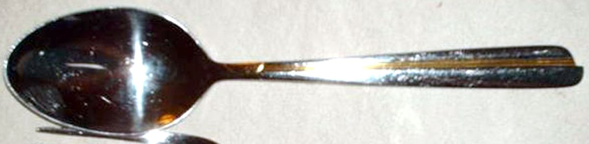 HAF19G (STAINLESS, GOLD ACCENT) Place/Oval Soup Spoon by Hanford Forge-1