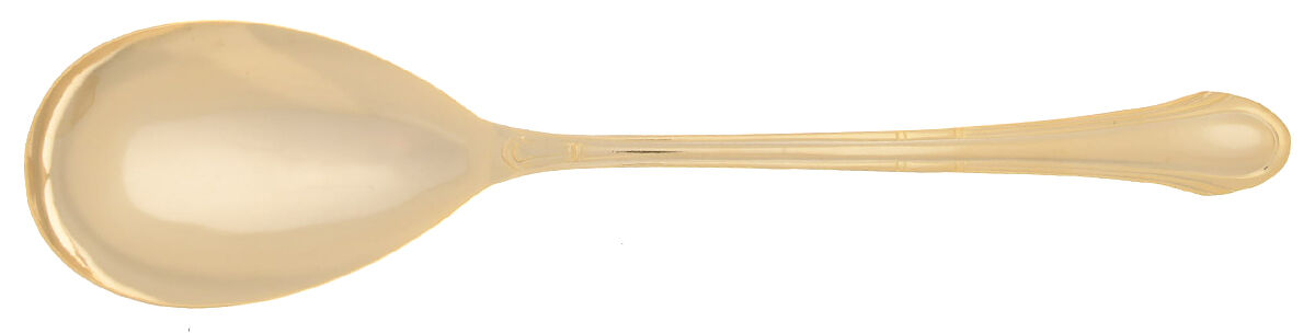HSV149 (Gold Electroplate) Solid Salad Serving Spoon by Hampton Silversmiths-1