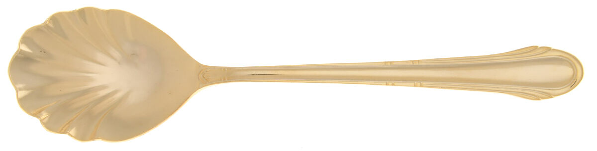 HSV149 (Gold Electroplate) Solid Smooth Casserole Spoon by Hampton Silversmiths-1