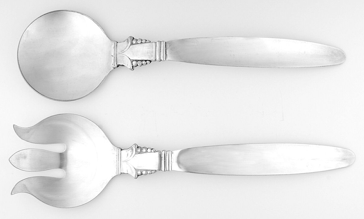 HFRHFR1 (Silverplate) (2 Pc) Solid Salad Set by Hartford Sterling Co-1