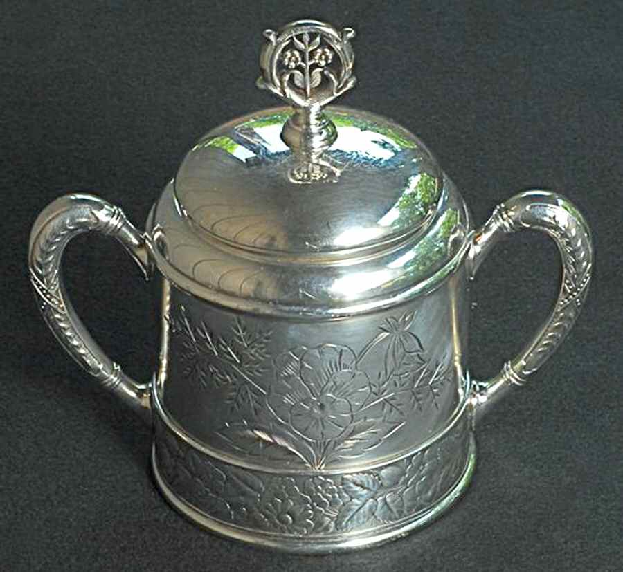 1412 (Silverplate, Hollowware) Sugar Bowl & Lid by Hartford-1