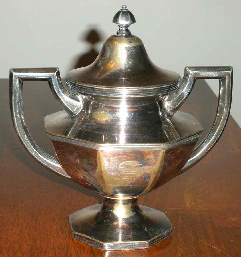 9055 1-2 (Silverplate, Hollowware) Sugar Bowl & Lid by Hartford Sterling Co-1