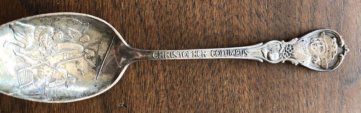Historical Figures Souvenir Spoon (Sterling) Christopher Columbus Teaspoon by Howard Sterling -1