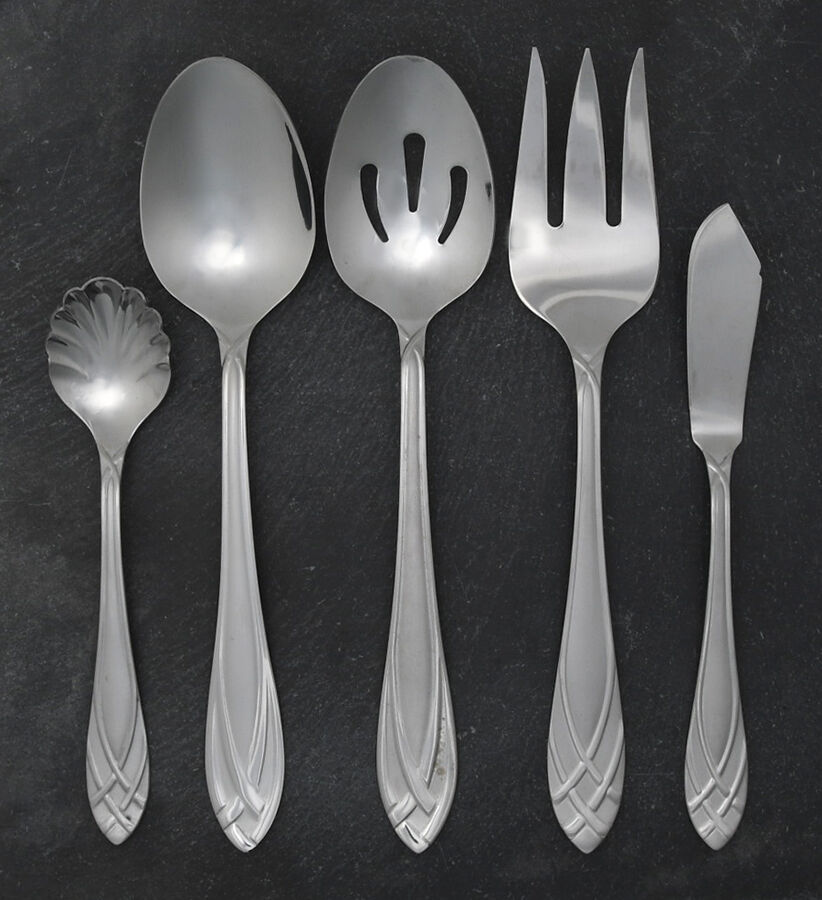 Berkshire (Stainless) 5 Piece Hostess Set by Hampton Silversmiths-1