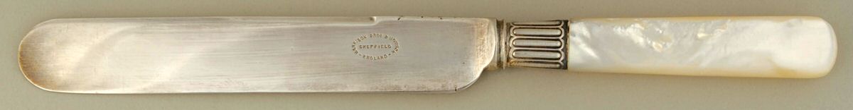 Pearl Handle 7 (Silverplate) Breakfast Knife with Silverplate Blade by Harrison Bros & Howson-1