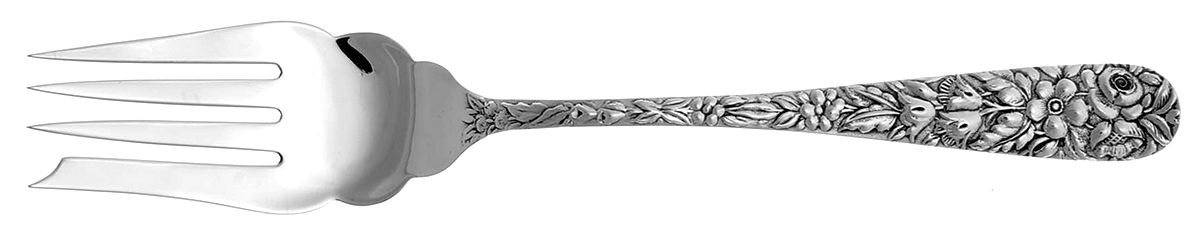 HEB9 (Sterling) Large Solid Cold Meat Serving Fork by Hennegan Bates-1
