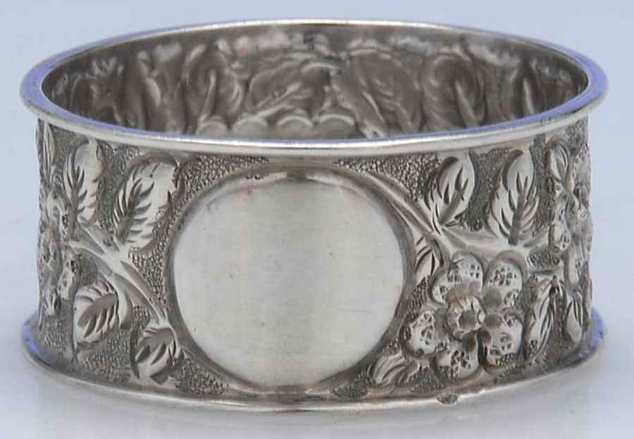 H4P1 (Sterling, Hollowware) Napkin Ring by Henry Pope-1
