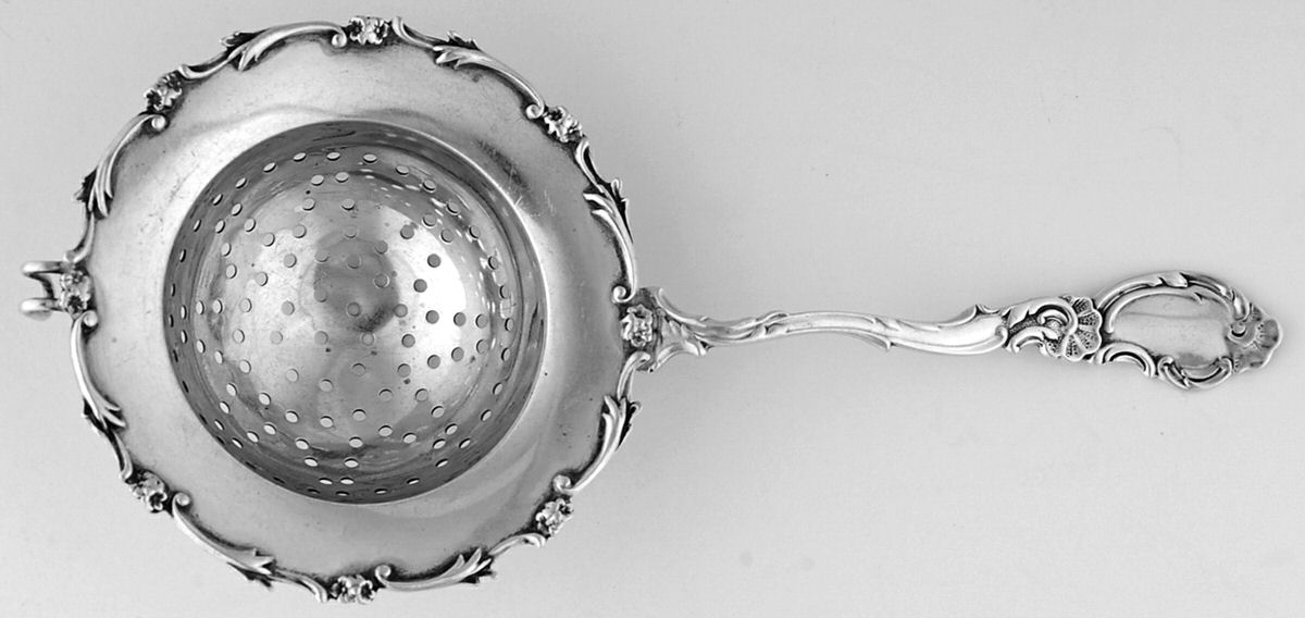 HWD6 (Sterling) Solid Individual Overcup Tea Strainer by Howard Sterling -1