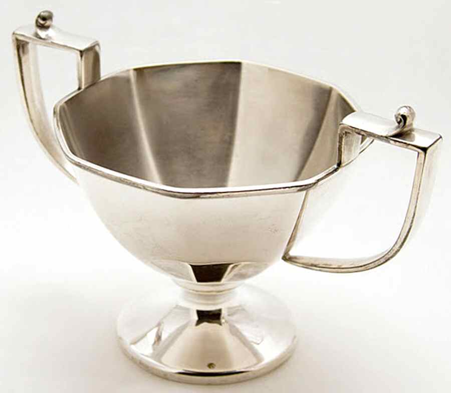 0606 (Silverplate, Hollowware) Silverplate Mini Open Sugar by Homan-1