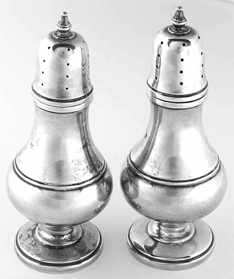736 (Sterling, Hollowware) Salt and Pepper Set by John Hasselbring-1