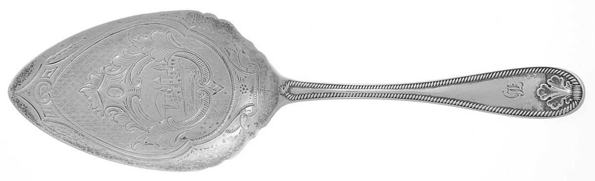Cable-Variation (Coin, 1858) Large Solid Bright Cut Pie Knife by Henry L. Webster & Co-1