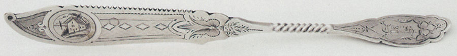 HKS12 (Coin) Solid Cake Saw, Bright Cut, Twisted Handle by Hotchkiss & Schreuder-1