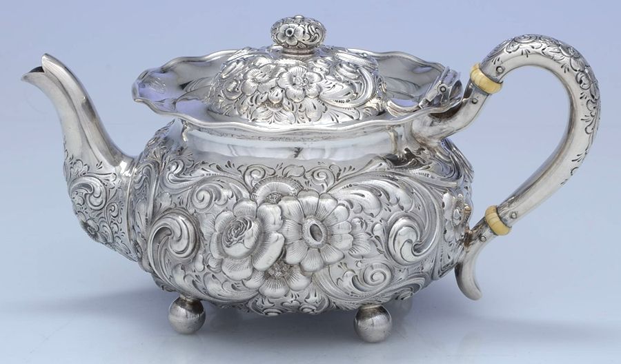 252 (Sterling, Hollowware) Mini Teapot by Hardy & Hayes-1