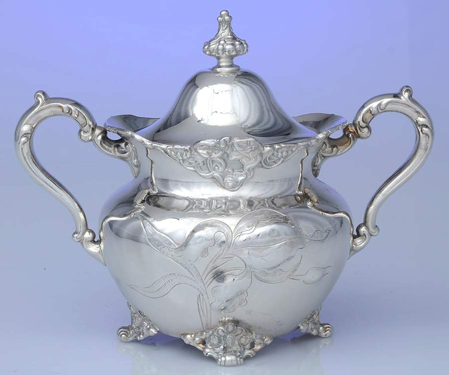 2245 (Silverplate, Hollowware) Sugar Bowl & Lid by Homan-1