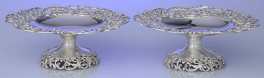 7362 (Sterling, Hollowware) (Set of 2) Round Compotes (H X W) by Howard Sterling -1