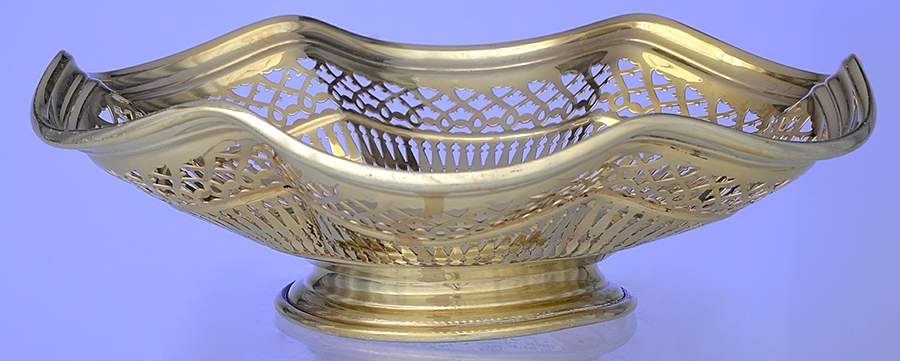 1900 (Sterling, Hollowware) 8" Pierced Scalloped Bowl by George A Henckel-1