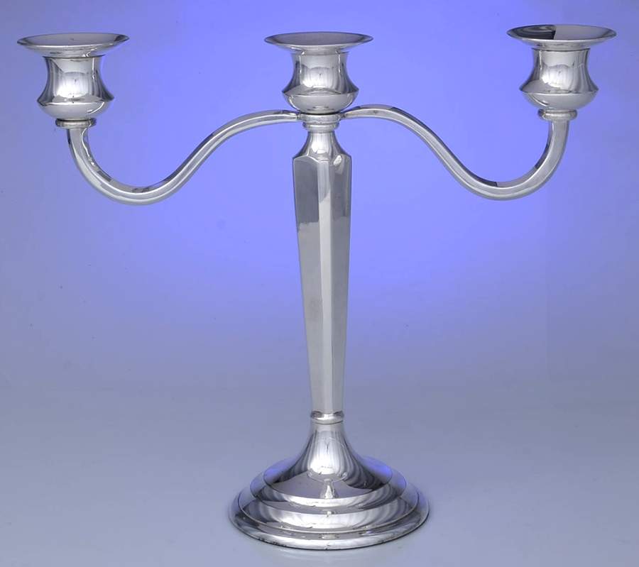 Silverplate Hollowware Three Light Candlestick by Restoration Hardware-1