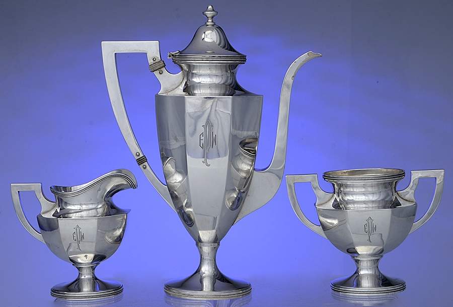 1972X (Sterling, Hollowware) 3 Pc Demi Set-(SCPM, SCRM, SSUOM) by Hartford Sterling Co-1