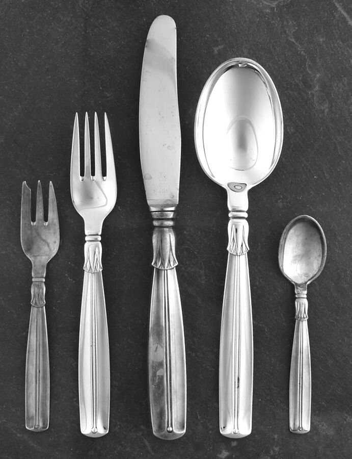 Lotus (Sterling) 40  Piece Estate Set by Horsens-1