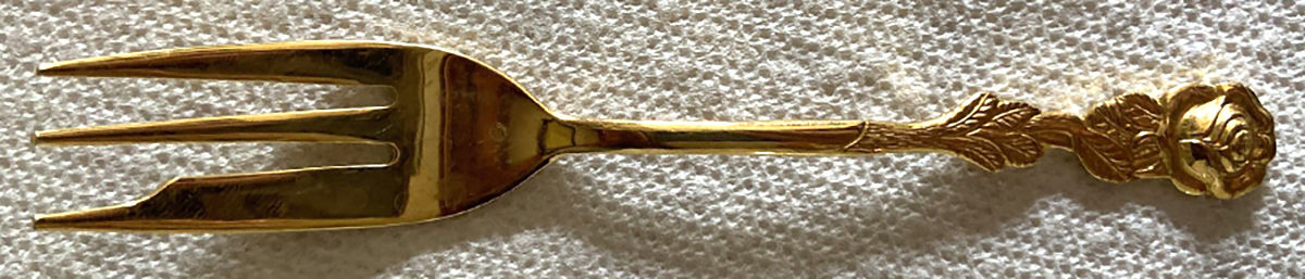 HIC4 (Gold Electroplate) Pastry Fork by HIC Flatware-1