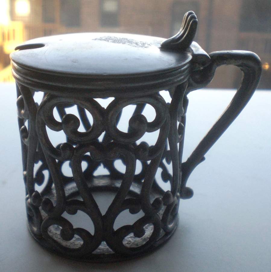 1283 (Silverplate, Hollowware) Individual Mustard Pot with Hinged Lid-No Liner by Homan-1