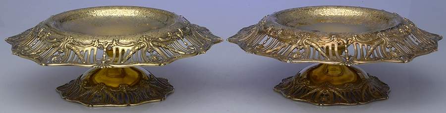 4533-47 (Sterling, Hollowware) Pair of Round Compotes (Height X Width) by Howard Sterling -1