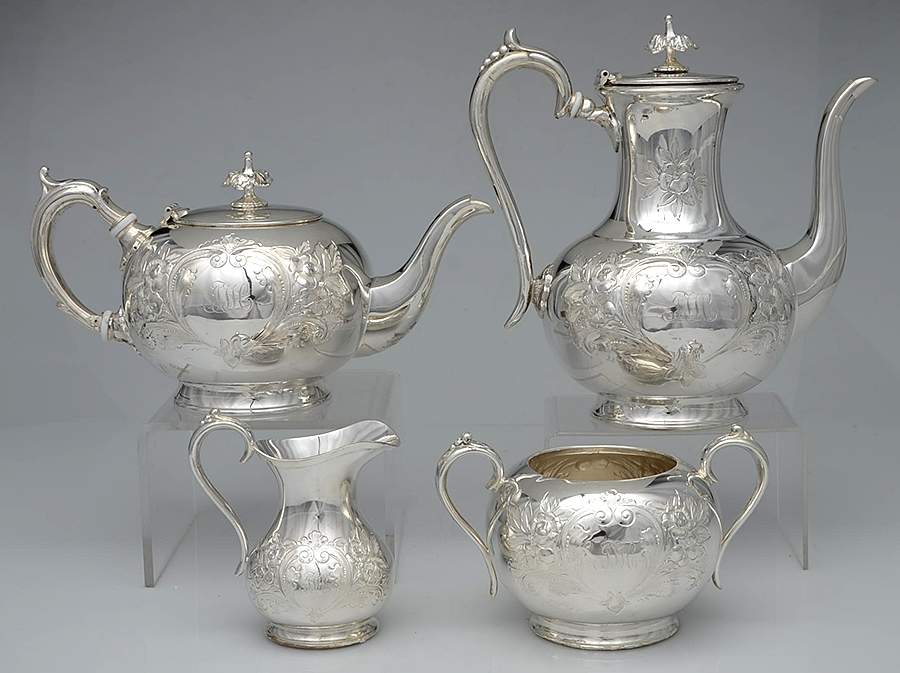 Silverplate Hollowware 4 Piece Tea Set (PCP, PTP, PCR, PSUO) by Hammond,Creake&Co-1