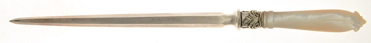 Pearl Handle 1 (Silverplate) Small Steel Rod Sharpener Knife by Henry Bosworth-1