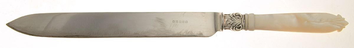 Pearl Handle 1 (Silverplate) Small Steak Carving Knife with Stainless Blade by Henry Bosworth-1