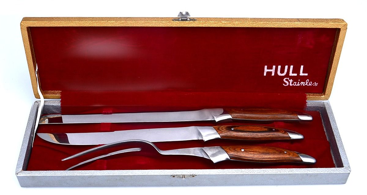 HUS26 (Stainless) (3pc) Carving Set w/Case(Ham & Carving Knife&Fork) by Hull-1