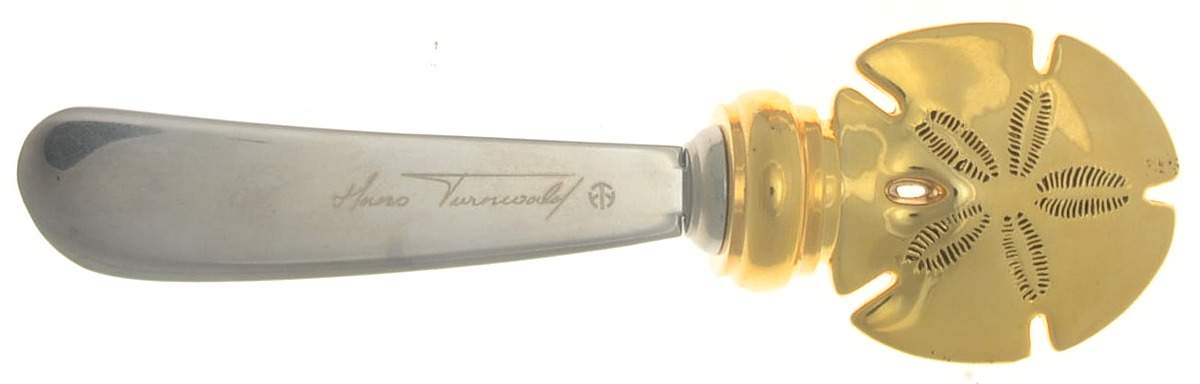 Sand Dollar (Slvp, Hollowware) Solid Cheese Spreader by Hans Turnwald-1