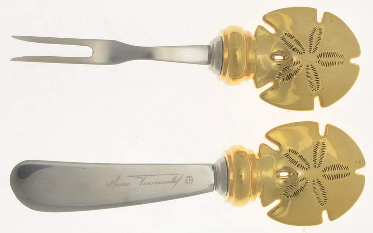Sand Dollar (Slvp, Hollowware) (2 Pc) Cheese Set (CHEF, CHSS) by Hans Turnwald-1