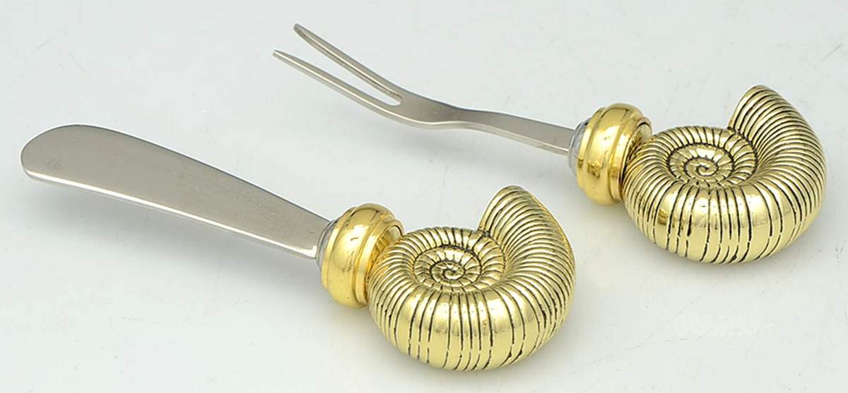 Shell (Silverplate, Hollowware) (2 Pc) Cheese Set (CHEFM1, CHSSM1) by Hans Turnwald-1