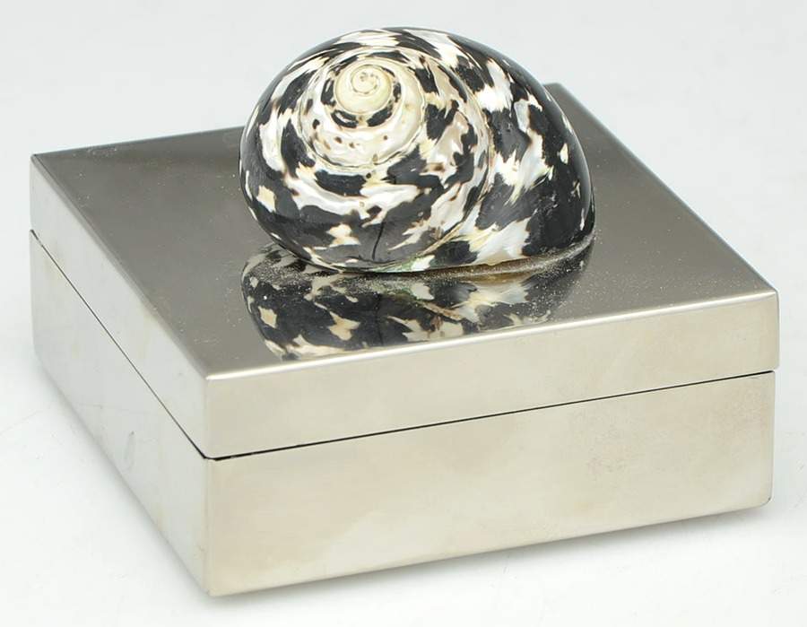 Shell (Silverplate, Hollowware) Box with Hinged Lid by Hans Turnwald-1