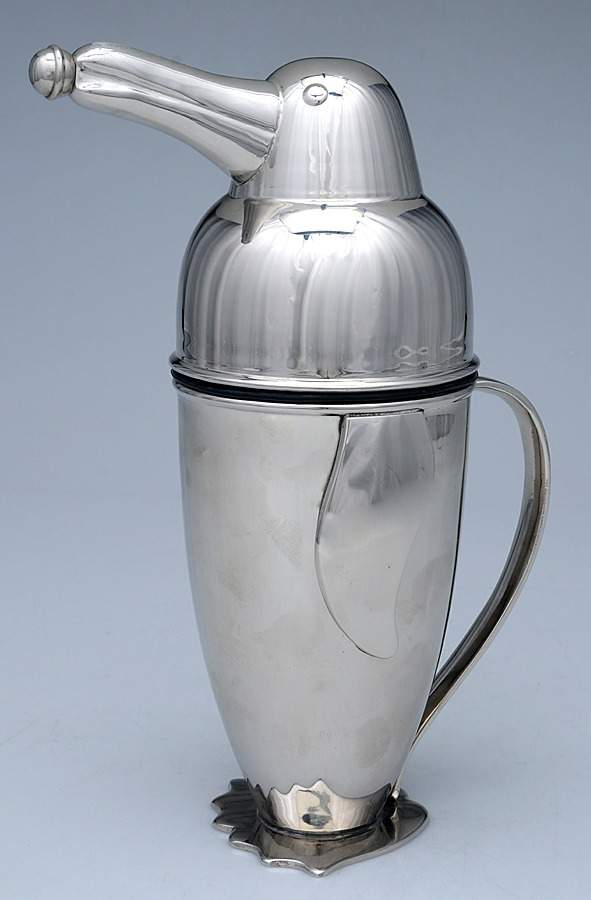 1936 Penquin Shaker (Stainless, Hollowware) Cocktail Shaker with Lid by Restoration Hardware-1