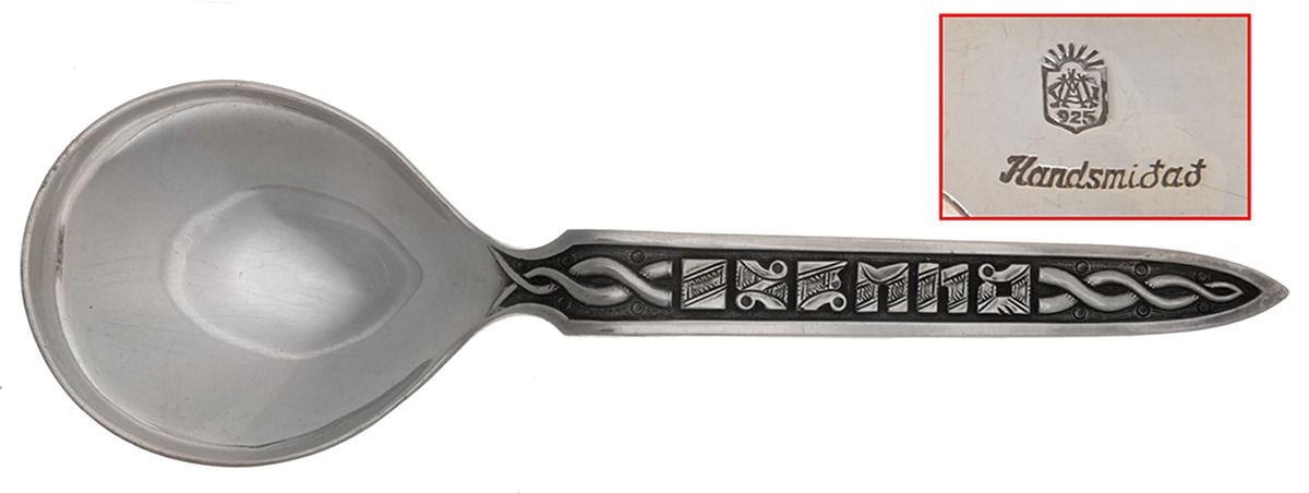HA31 (Sterling) Solid Serving Spoon by Handsmidad (Denmark)-1