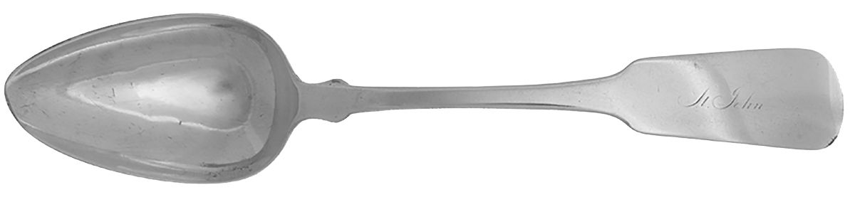 Coin Silver Flatware Tablespoon (Serving Spoon) by Hall,Hewson &Brower-1