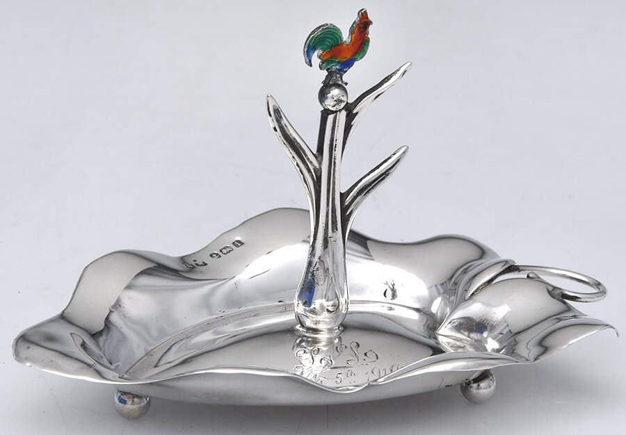 HNM2 (Sterling, Hollowware) Enamel Accent Ring Holder by Henry Matthews-1
