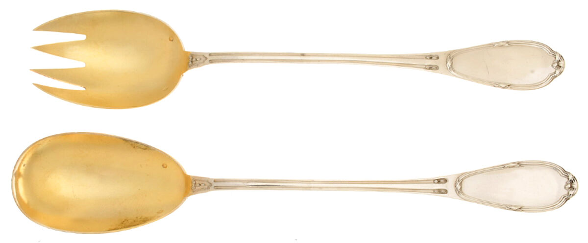 HVS1-1 (Sterling, Monos) (2 Pc) Solid Salad Set by Henri Soufflot-1