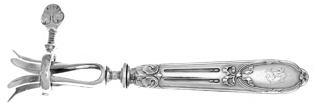 HVS1-1 (Sterling, Monos) Bone Holder with Silverplate Implement by Henri Soufflot-1