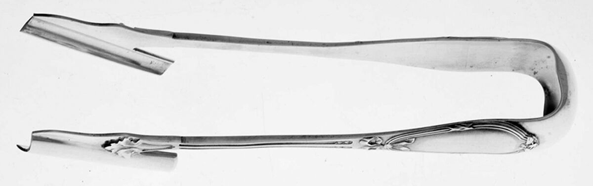 HVS1-1 (Sterling, Monos) Solid Individual Asparagus Tongs by Henri Soufflot-1