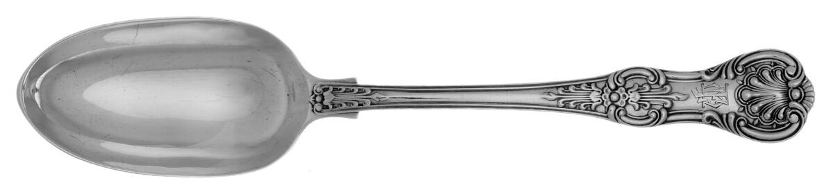 Queens (Sterling, 1867) Monogram Tablespoon (Serving Spoon) by Hunt & Roskell-1