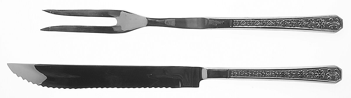 Florenz (Stainless) Large 2-Piece Roast Carving Set w/Stainless Blade by Interpur-1