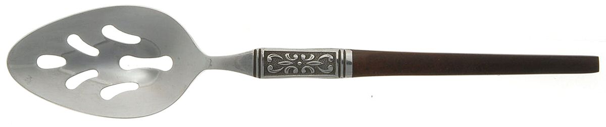 INR19 (Stainless, Brown Handle) Pierced Tablespoon (Serving Spoon) by Interpur-1