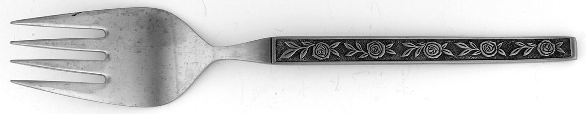 Mexicaly Rose (Stainless) Medium Solid Cold Meat Serving Fork by Interpur-1